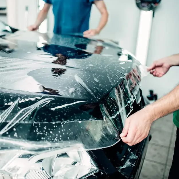 Face avant protégée d’une voiture